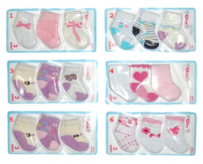 Фото - набор (3 шт) носочков для девочки цена 55 грн. за комплект - Леопольд