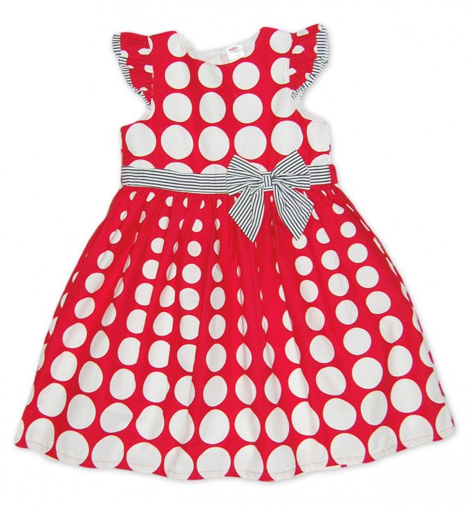 Фото - красное платье в белых горохах для юной леди цена 375 грн. за штуку - Леопольд