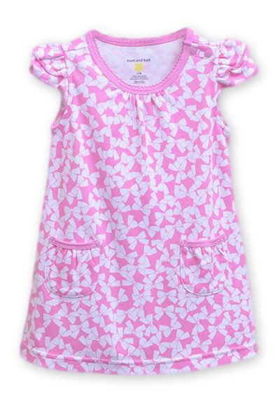 Фото - розовое платье в белых бантиках для малышки цена 180 грн. за штуку - Леопольд