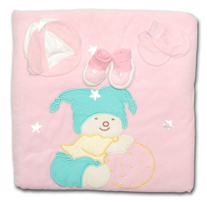 Фото - розовый велюровый комплект для новорожденной цена 215 грн. за комплект - Леопольд