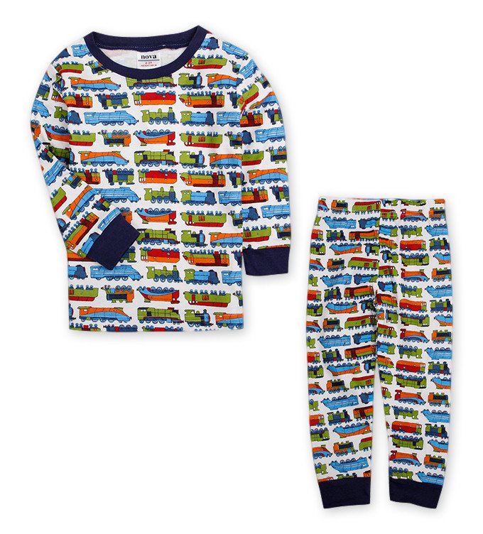 Фото - пижамка Паровозики для мальчика цена 195 грн. за комплект - Леопольд