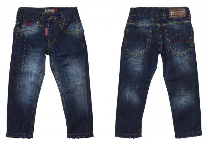 Фото - темно-синие с потертостями джинсы для мальчика цена 485 грн. за штуку - Леопольд