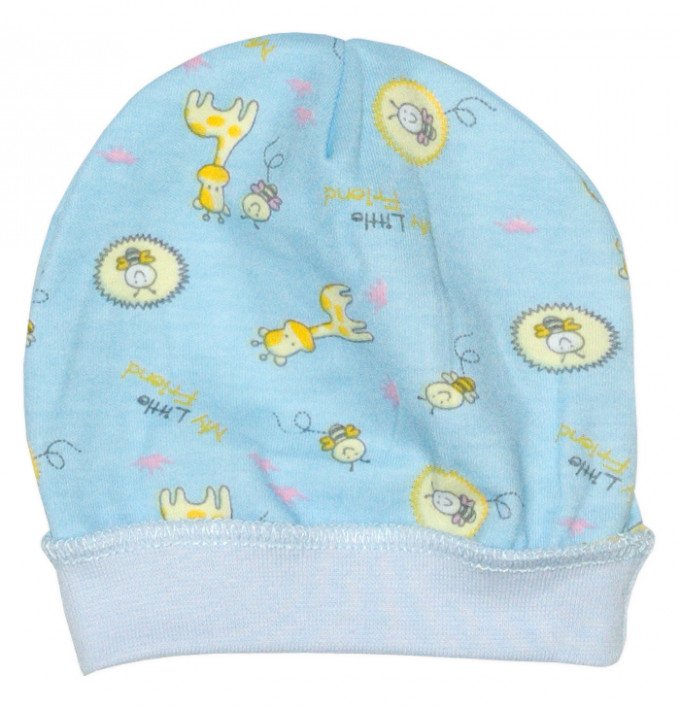 Фото - голубая шапочка без завязок для новорожденного цена 23 грн. за штуку - Леопольд