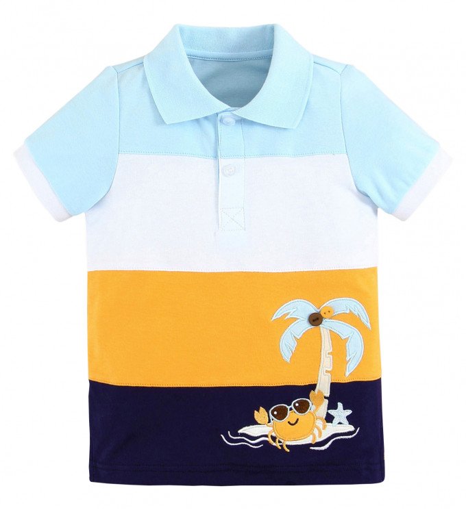 Фото - красивая трикотажная футболка с воротничком для мальчика цена 225 грн. за штуку - Леопольд