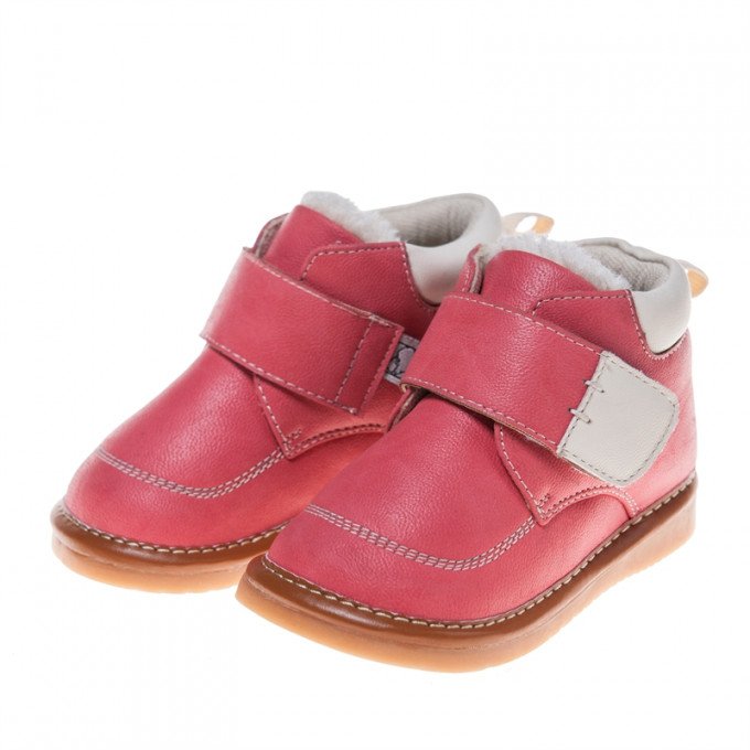 Фото - нежно-коралловые теплые ботинки для девочки цена 665 грн. за пару - Леопольд