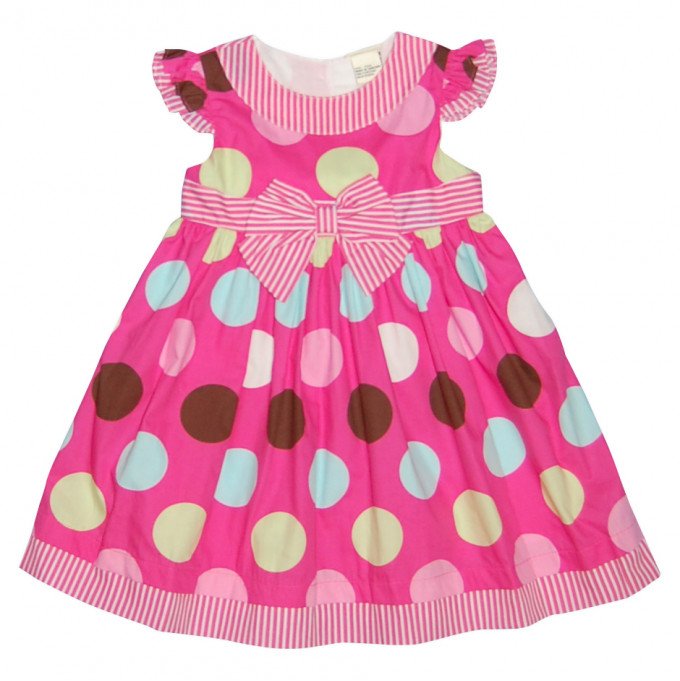 Фото - модное платье в разноцветных кругах для девочки цена 375 грн. за штуку - Леопольд