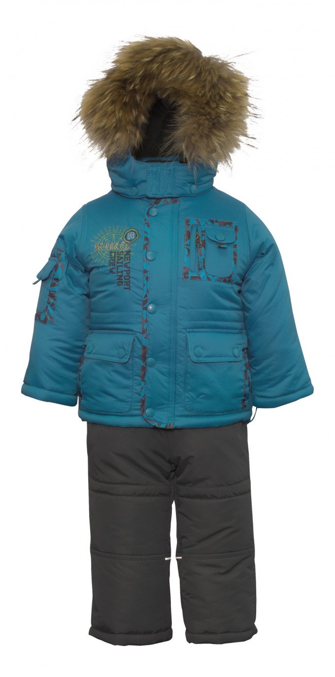 Фото - зимний костюм с бирюзовой курткой для мальчика KIKO цена 2468 грн. за комплект - Леопольд