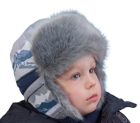 Фото - теплая шапочка с зимним рисунком для мальчика цена 295 грн. за штуку - Леопольд
