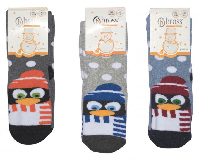 Фото - теплые носочки с забавным пингвином унисекс цена 30 грн. за пару - Леопольд