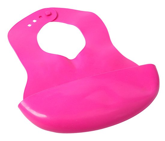 Фото - ярко-розовый силиконовый нагрудник для кормления цена 95 грн. за штуку - Леопольд