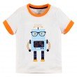 Картинка, молочного цвета футболочка "Робот" для модного мальчика