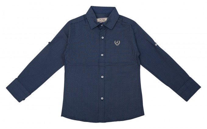 Фото - строгая темно-синяя рубашечка для модного мальчика цена 295 грн. за штуку - Леопольд