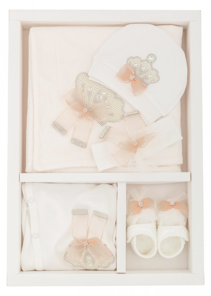Фото - праздничный комплект для новорожденных из 5ти предметов с пледом цена 695 грн. за комплект - Леопольд