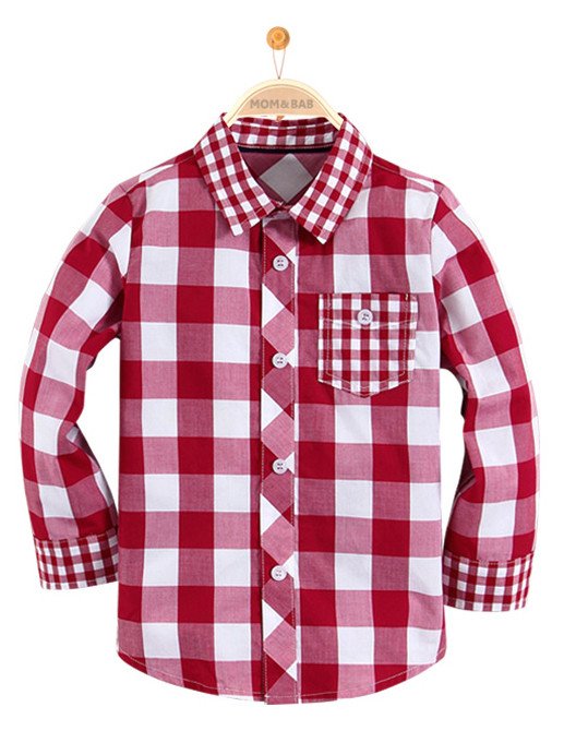 Фото - модная рубашечка в красно-белую клетку для мальчика цена 365 грн. за штуку - Леопольд