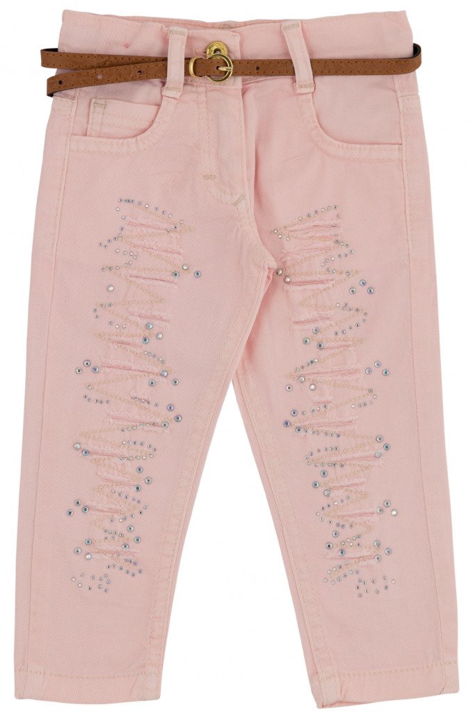 Фото - укороченные светло-розовые узкие джинсы цена 265 грн. за штуку - Леопольд
