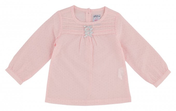 Фото - тонкая нежно-розовая блузка в серебряных маленьких горошинах цена 215 грн. за штуку - Леопольд