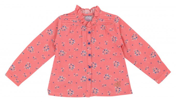 Фото - коралловая с цветами рубашечка для модницы цена 215 грн. за штуку - Леопольд