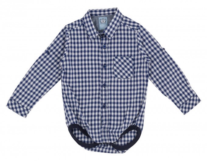 Фото - боди-рубашка в сине-белую клетку для модника цена 215 грн. за штуку - Леопольд