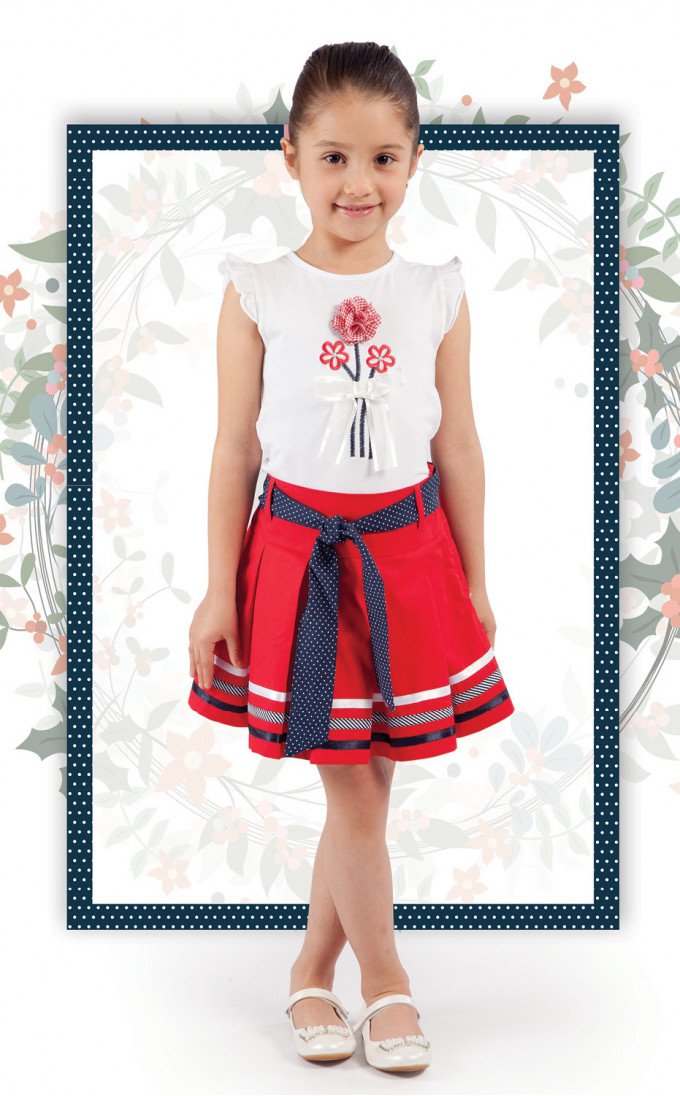 Фото - комплект с белой футболочкой и красной юбочкой для девочки цена 365 грн. за комплект - Леопольд