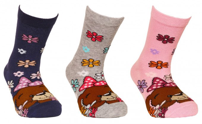 Фото - красивые носочки с цветами и песиком для девочки цена 25 грн. за пару - Леопольд