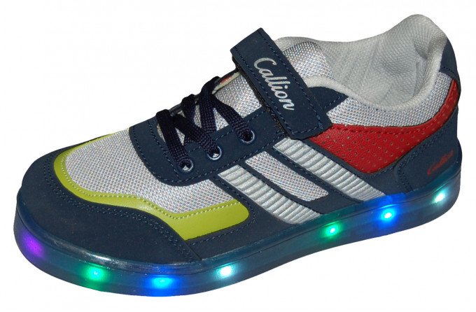 Фото - комбинированные кроссовки с подсветкой для мальчика цена 555 грн. за пару - Леопольд