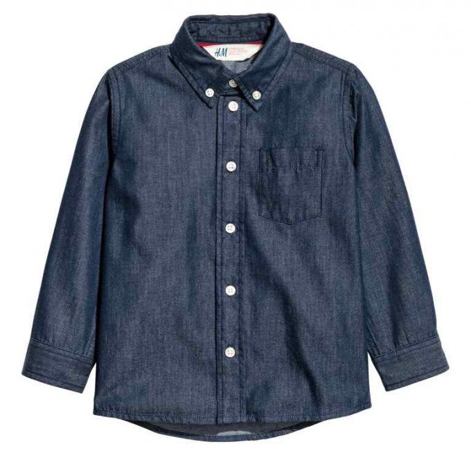 Фото - темно-синяя джинсовая рубашка для мальчика цена 270 грн. за штуку - Леопольд