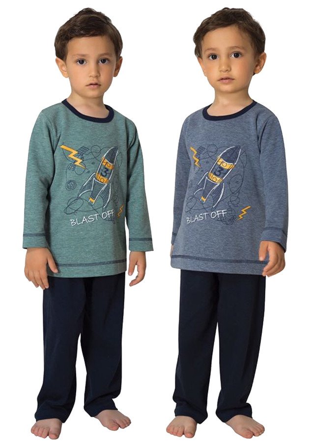 Фото - пижамный комплект для мальчика с ракетой цена 275 грн. за комплект - Леопольд