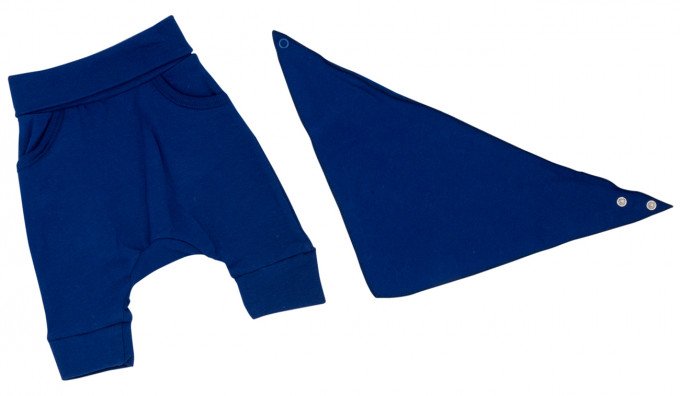 Фото - темно-синие штанишки со слюнявчиком цена 130 грн. за комплект - Леопольд
