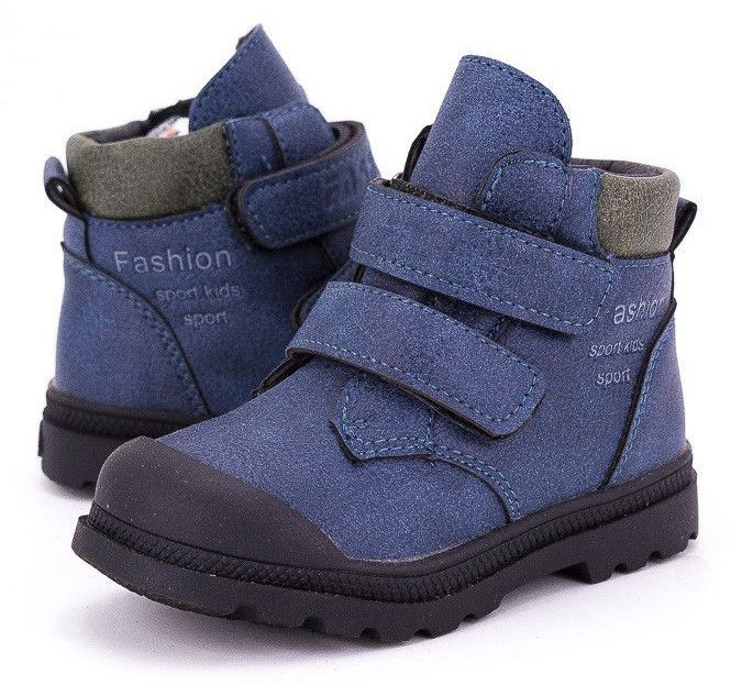 Фото - синие демисезонные ботинки на флисе для мальчика цена 440 грн. за пару - Леопольд