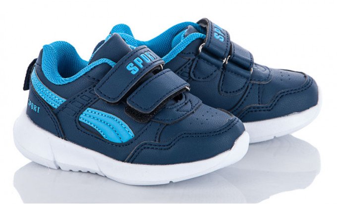 Фото - синие кроссовки с бирюзовыми вставками для мальчика цена 245 грн. за пару - Леопольд
