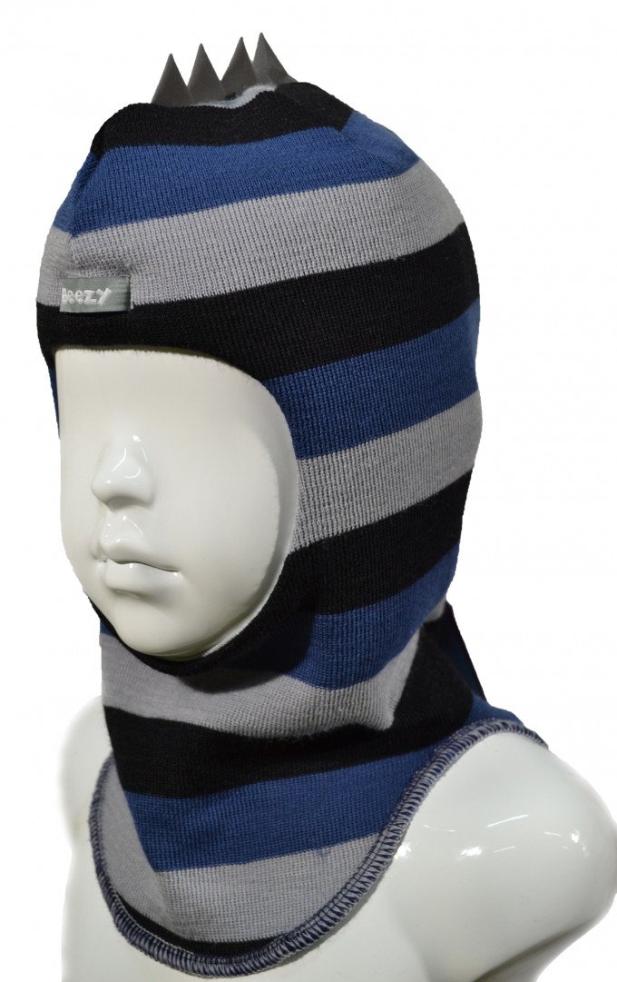 Фото - полосатая шапка-шлем для зимы цена 450 грн. за штуку - Леопольд