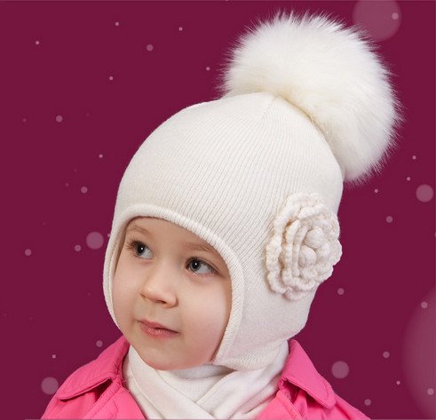 Фото - зимняя шапочка 100% мериносовая шерсть для девочки цена 235 грн. за штуку - Леопольд