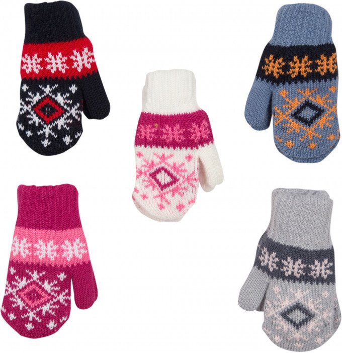 Фото - красивые теплые рукавички с зимним узором цена 99 грн. за пару - Леопольд