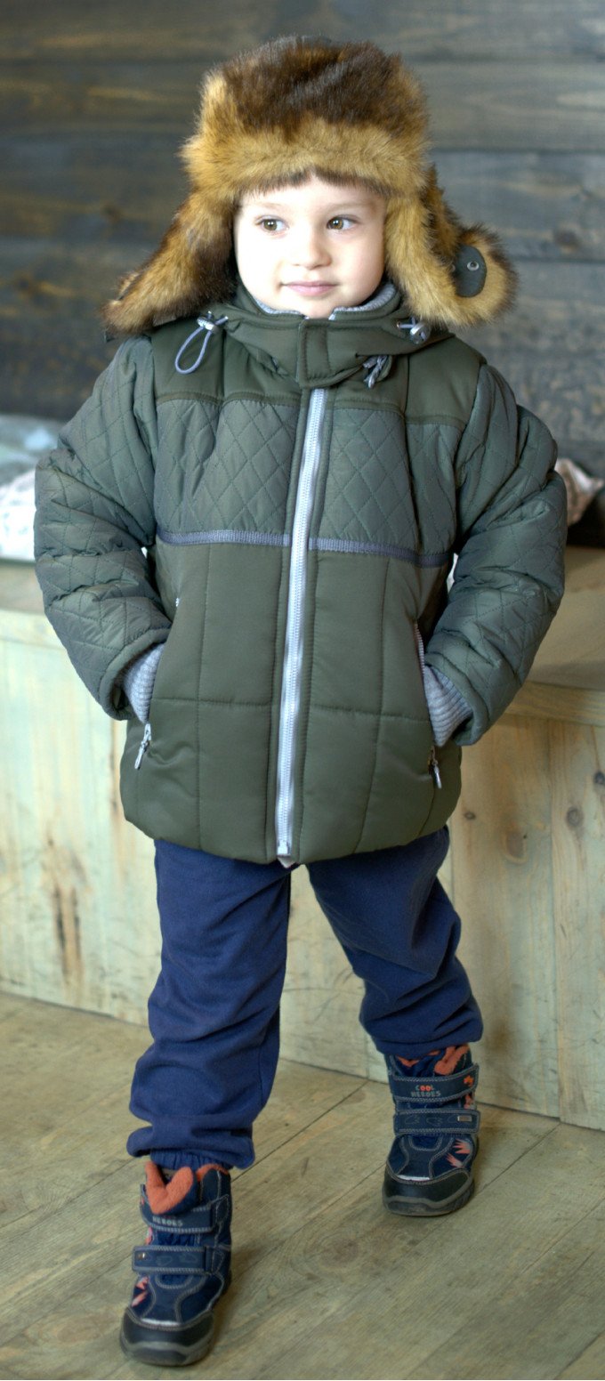 Фото - теплая зимняя курточка для мальчика цвета хаки DCkids цена 895 грн. за штуку - Леопольд