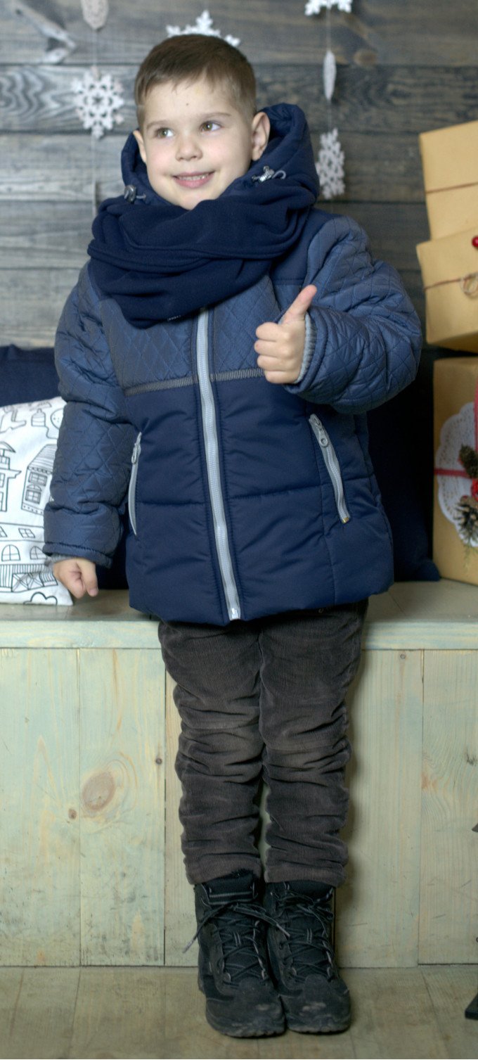 Фото - зимняя темно-синяя курточка для мальчика DCkids цена 895 грн. за штуку - Леопольд