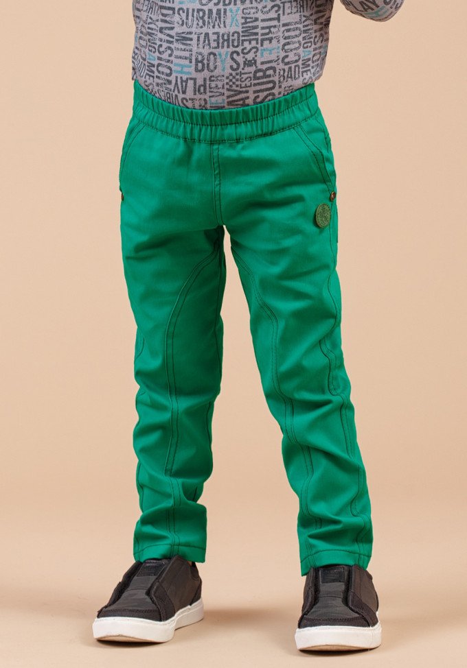 Фото - зауженные штаны зеленого цвета для мальчика цена 355 грн. за штуку - Леопольд
