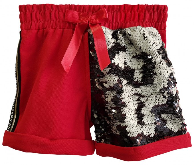 Фото - красные шортики с пайетками для девочки цена 260 грн. за штуку - Леопольд