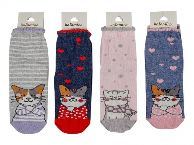 Фото - хорошенькие носочки с котиками для девочки цена 39 грн. за пару - Леопольд