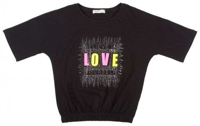 Фото - футболочка с яркой надписью Love для девочки цена 285 грн. за штуку - Леопольд