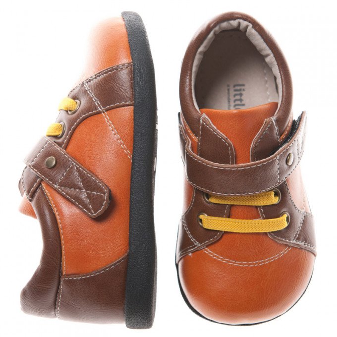 Фото - оранжевые ботиночки на липучке (24 размер) цена 364 грн. за пару - Леопольд