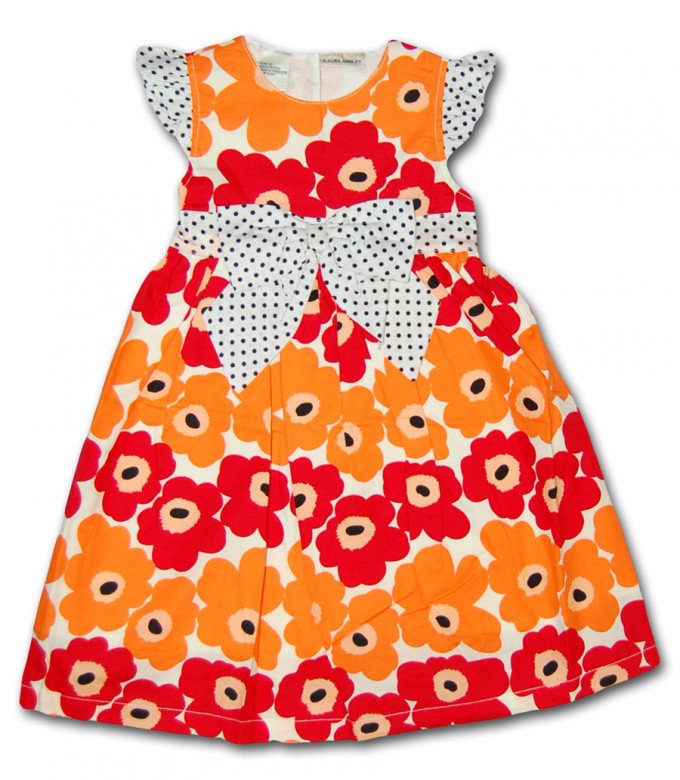 Фото - оранжевое детское платье цена 375 грн. за штуку - Леопольд