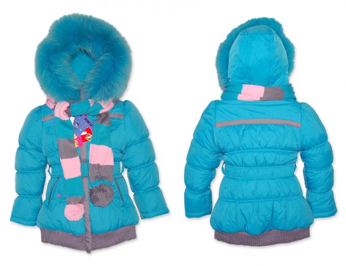 Фото - зимнее пальто для девочки с шарфиком цена 820 грн. за штуку - Леопольд