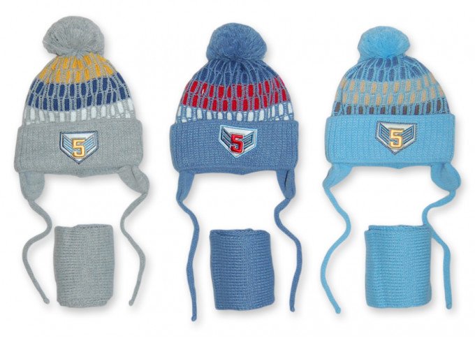 Фото - зимняя шапка с шарфиком для мальчика цена 222 грн. за комплект - Леопольд