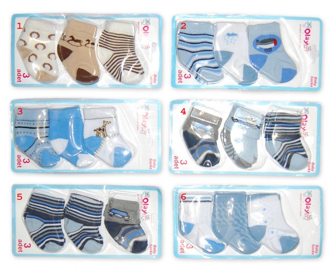 Фото - комплект (3 шт) шкарпеток для малюка ціна 55 грн. за комплект - Леопольд