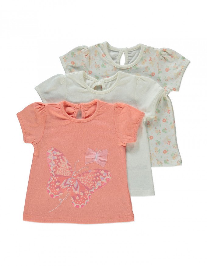 Фото - летние футболочки (3 шт) для девочек цена 355 грн. за комплект - Леопольд