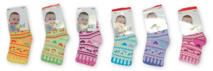 Фото - яскраві шкарпетки з сердечками для малюка ціна 11 грн. за пару - Леопольд