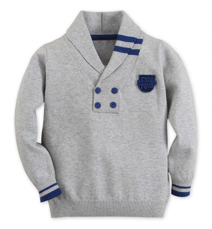 Фото - модний сірий пуловер для хлопчика ціна 305 грн. за штуку - Леопольд