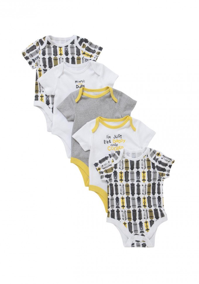 Фото - комплект детских боди (5 шт) с коротким рукавом цена 350 грн. за комплект - Леопольд