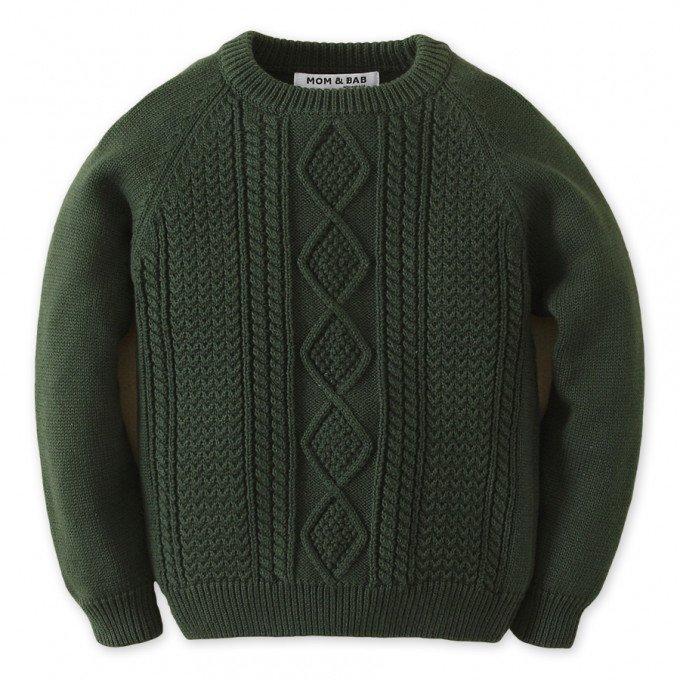 Фото - темно-зелений светр для хлопчика ціна 285 грн. за штуку - Леопольд