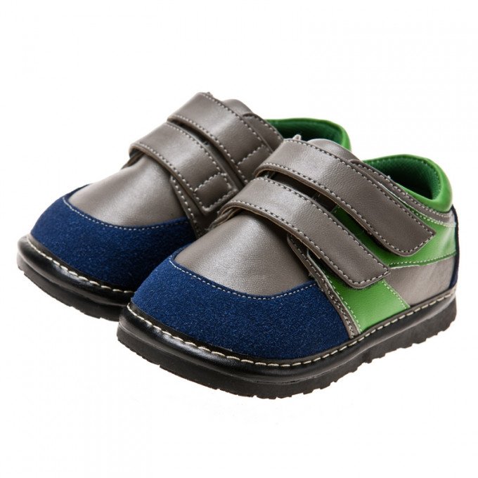 Фото - серые с синими и зелеными вставками ботиночки цена 445 грн. за пару - Леопольд